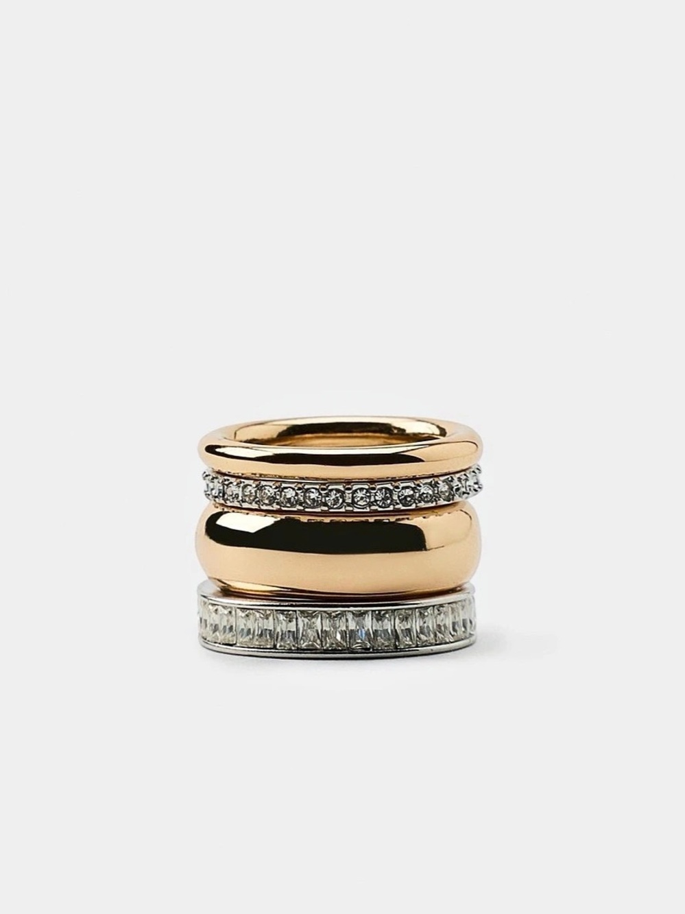 Zara Mixed Metal Ring Stack
